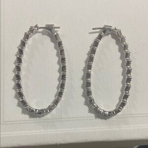 Elegant Silver Toned Hoop Earrings